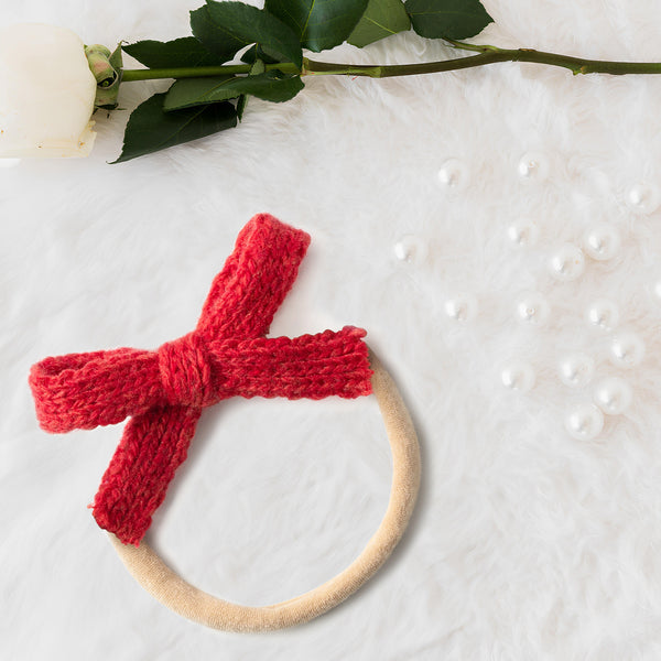 Halo Luxe Avery Ribbed Knit Baby Band - Red