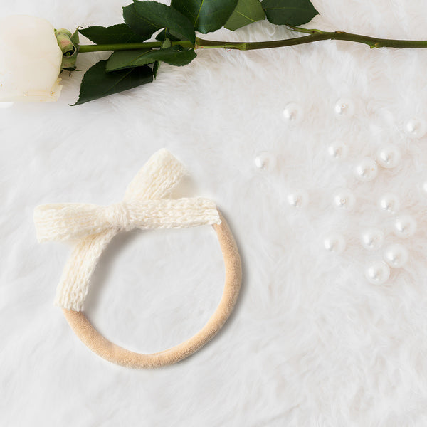Halo Luxe Avery Ribbed Knit Baby Band - Ivory