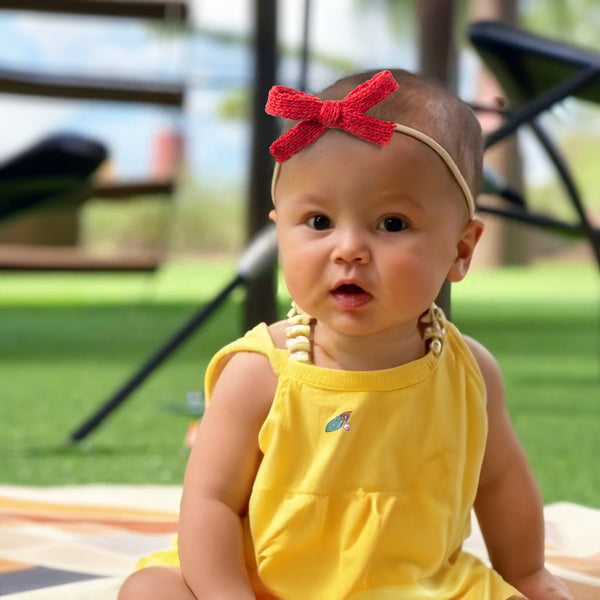 Halo Luxe Avery Ribbed Knit Baby Band - Red