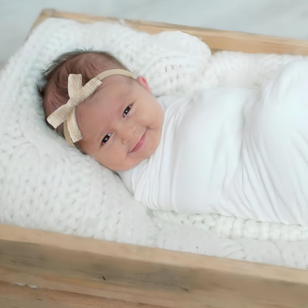 Halo Luxe Avery Ribbed Knit Baby Band - Ivory