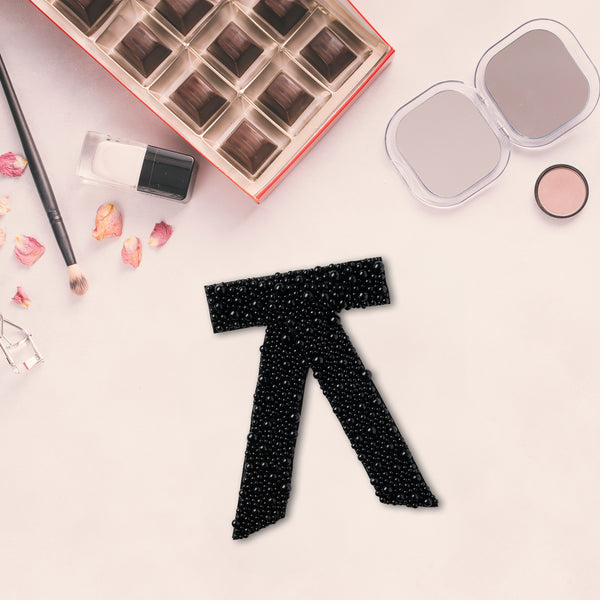 Halo Luxe Becca Pearl Bow Clip - Black