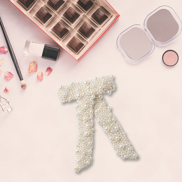 Halo Luxe Becca Pearl Bow Clip - Ivory