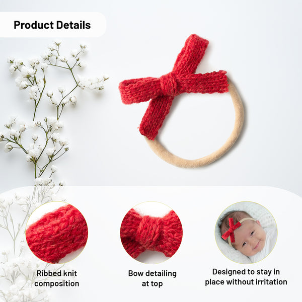 Halo Luxe Avery Ribbed Knit Baby Band - Red