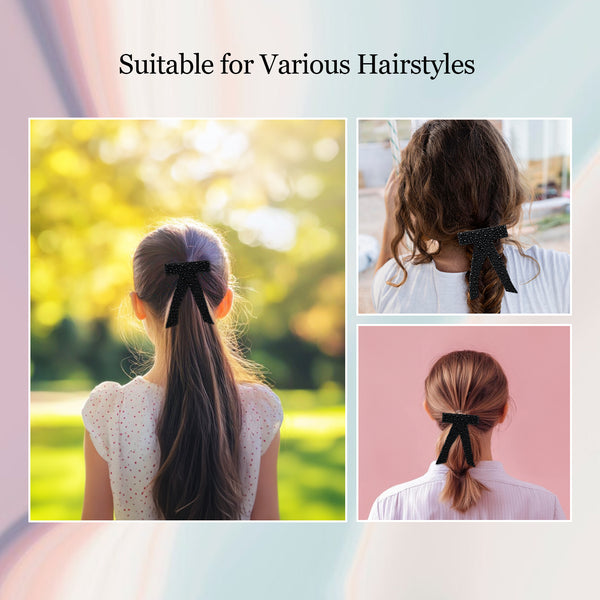 Halo Luxe Becca Pearl Bow Clip - Black