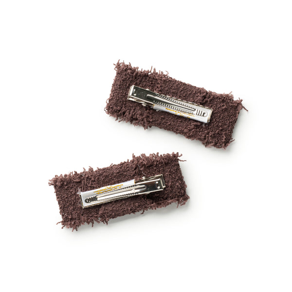 Halo Luxe Amara Deconstructed Woolen Double Clip - Brown