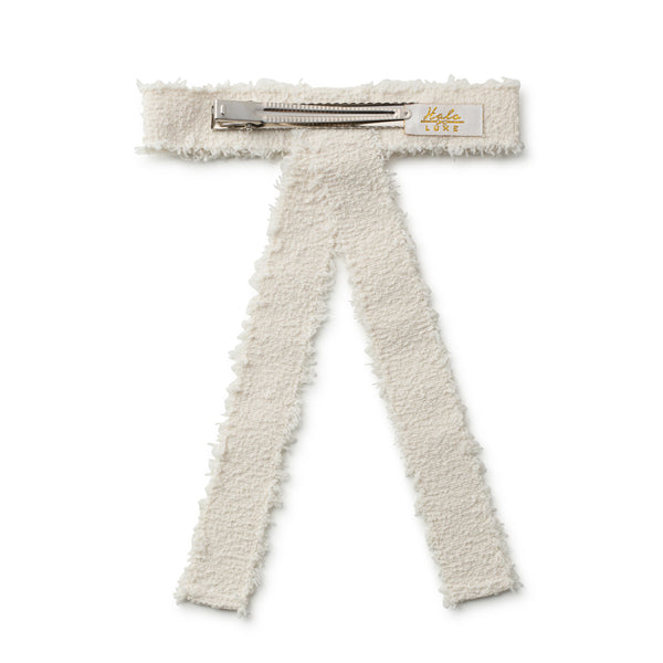 Halo Luxe Amara Deconstructed Woolen Long Tail Clip - Off White
