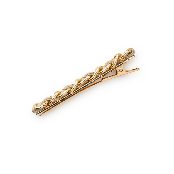 Halo Luxe Coco Gold Chain Clip - Oatmeal