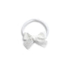Halo Luxe Gumdrop Scalloped Satin Baby Bow Headband - White