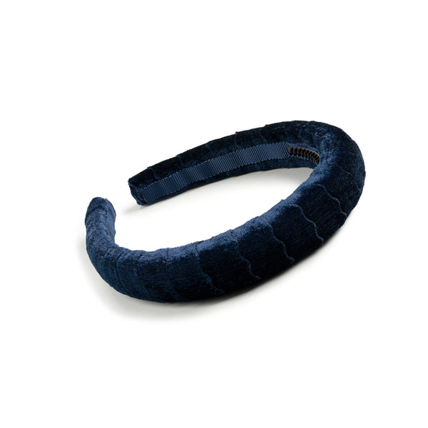 Halo Luxe Ava Scalloped Velvet Headband - Navy