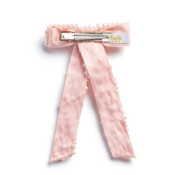 Halo Luxe Becca Pearl Bow Clip - Ballet Slipper
