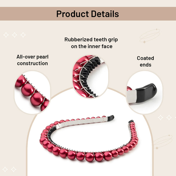 Halo Luxe Bon Bon Pearlized Tiara Headband - Scarlet