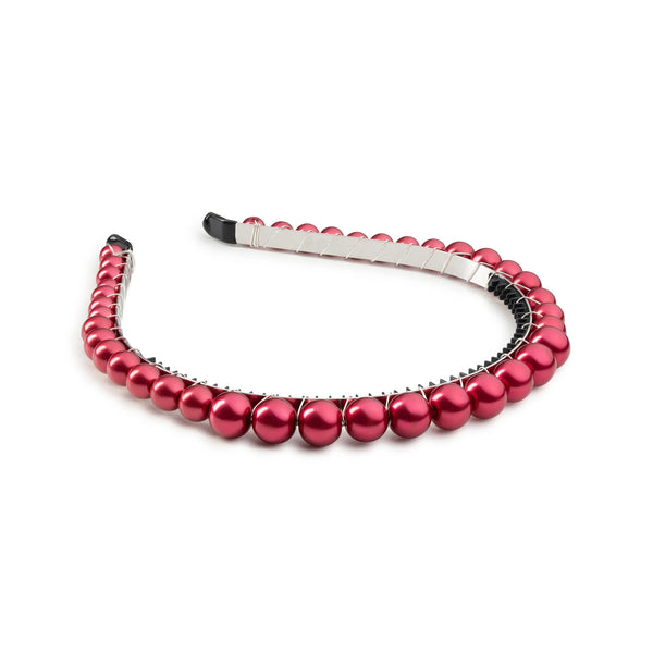 Halo Luxe Bon Bon Pearlized Tiara Headband - Scarlet