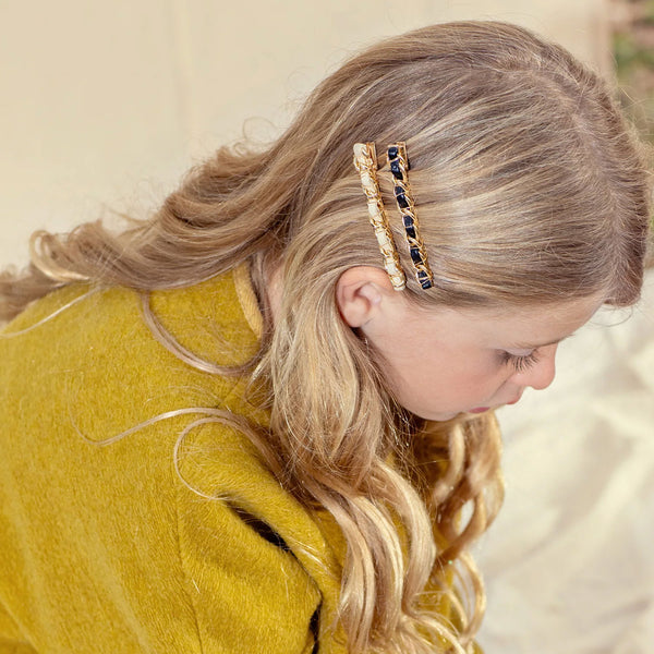 Halo Luxe Coco Gold Chain Clip - Oatmeal
