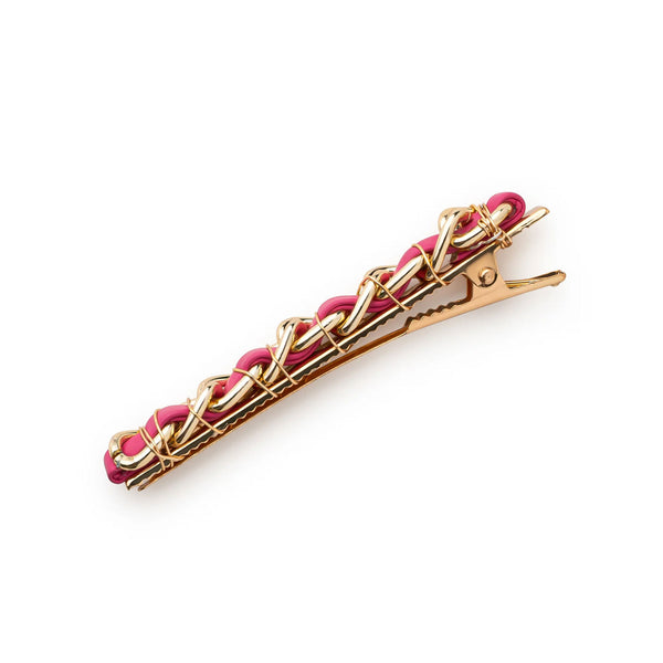 Halo Luxe Coco Gold Chain Clip - Raspberry