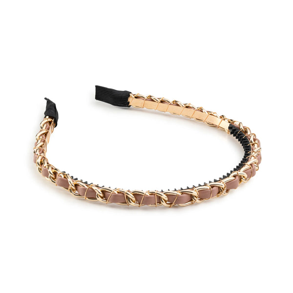 Halo Luxe Coco Gold Chain Headband - Mauve