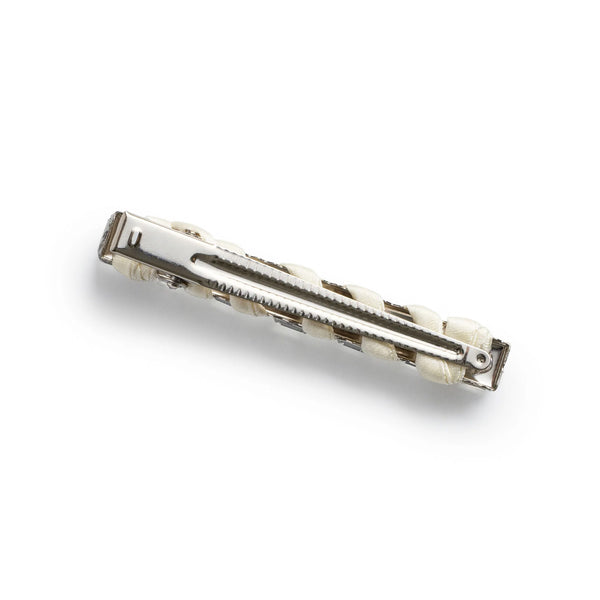 Halo Luxe Crystal Satin Clip - Ivory