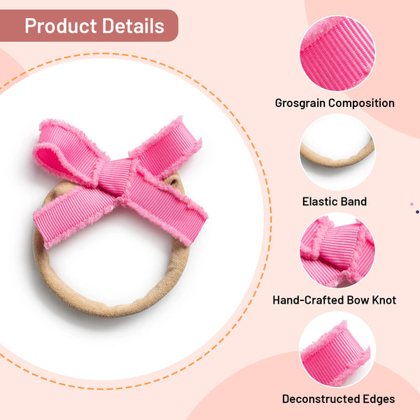 Halo Luxe Dahlia Deconstructed Grosgrain Ribbon Baby Band - Hot Pink