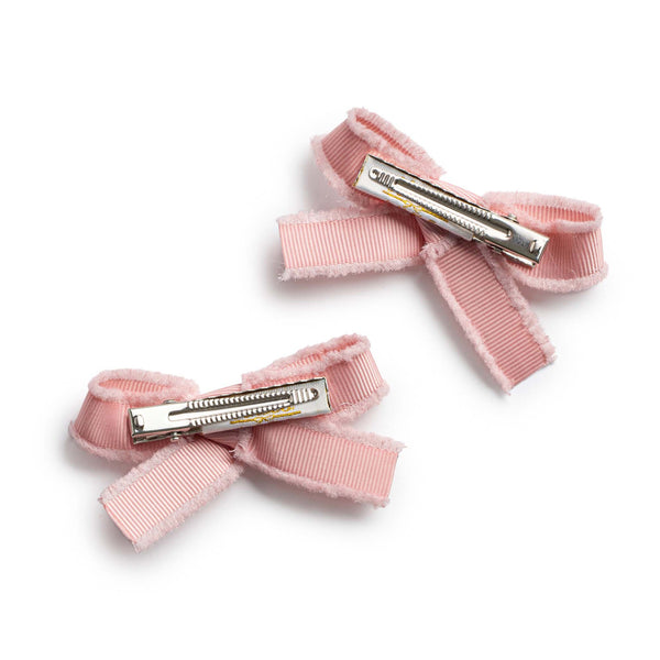 Halo Luxe Dahlia Deconstructed Grosgrain Ribbon Double Clip Set - Mauve