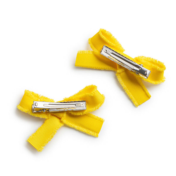 Halo Luxe Dahlia Deconstructed Grosgrain Ribbon Double Clip Set - Yellow