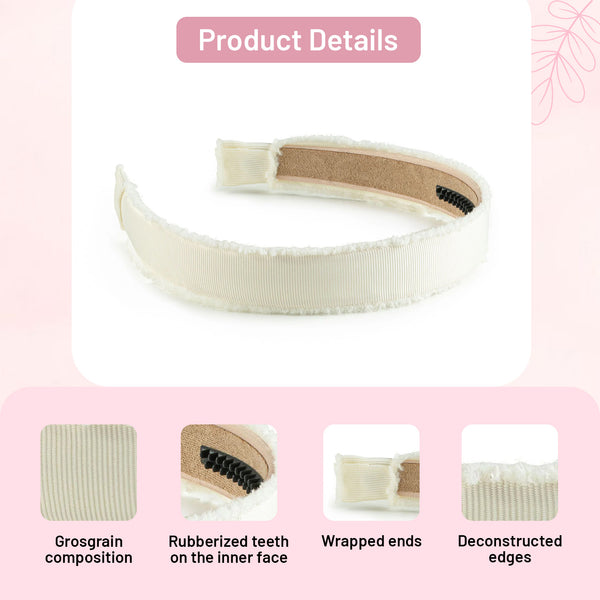 Halo Luxe Dahlia Deconstructed Grosgrain Ribbon Headband - Ivory