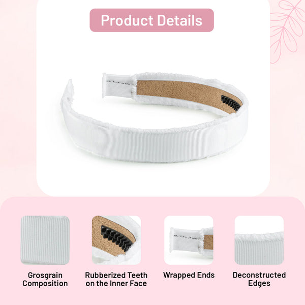 Halo Luxe Dahlia Deconstructed Grosgrain Ribbon Headband - White