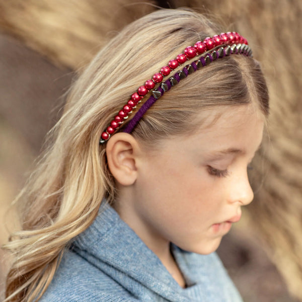 Halo Luxe Hazel Knit Rivet Headband - Plum