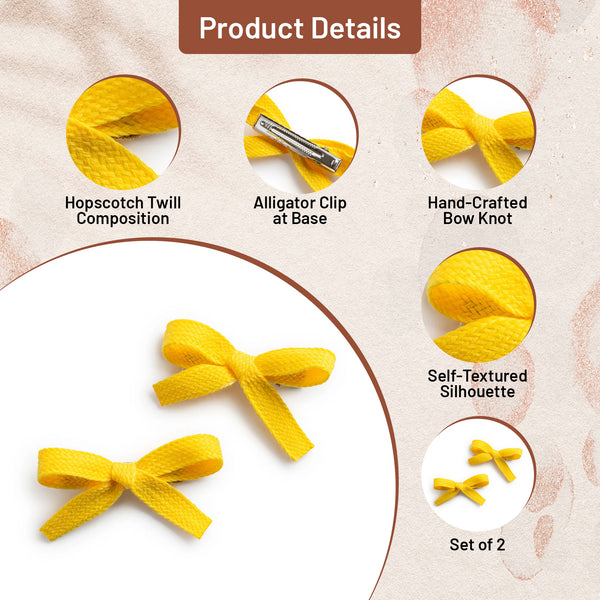 Halo Luxe Hopscotch Twill Double Clip Set - Yellow