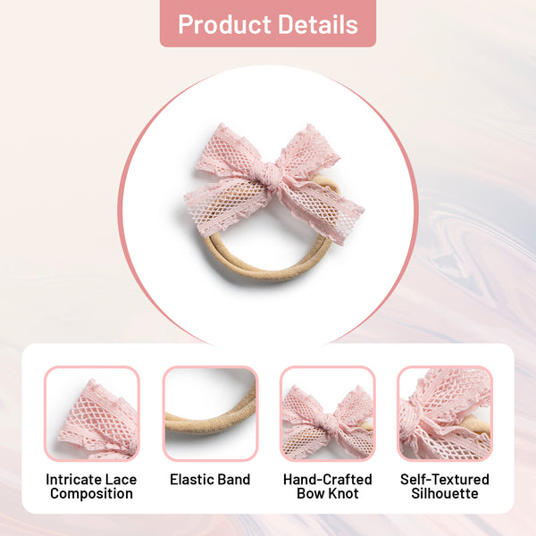 Halo Luxe Mae Lattice Lace Baby Headband - Ballet Slipper