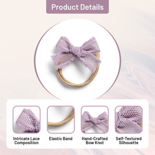Halo Luxe Mae Lattice Lace Baby Headband - Lavender