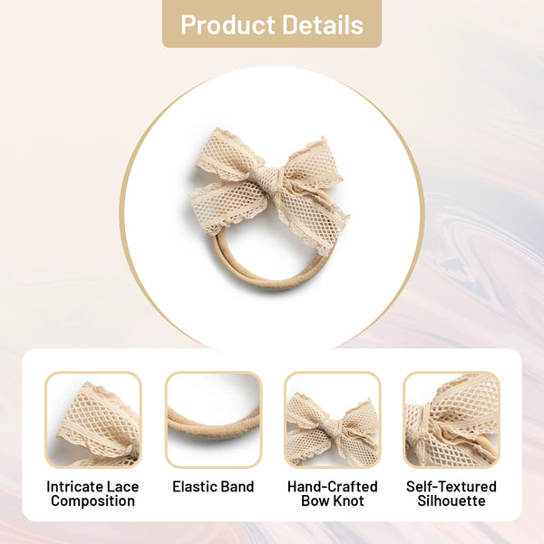 Halo Luxe Mae Lattice Lace Baby Headband - Sand