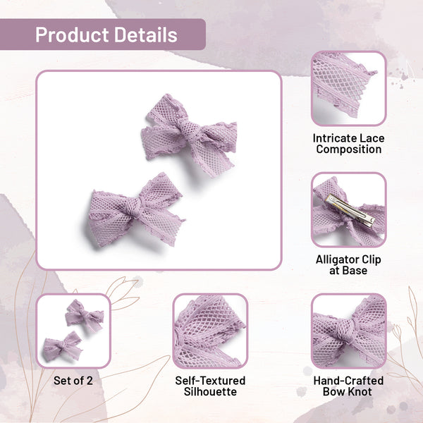Halo Luxe Mae Lattice Lace Double Clip Set - Lavender