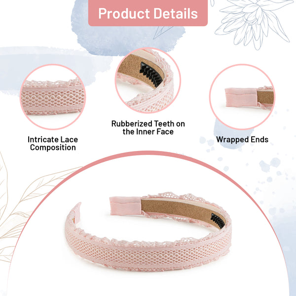 Halo Luxe Mae Lattice Lace Headband - Ballet Slipper
