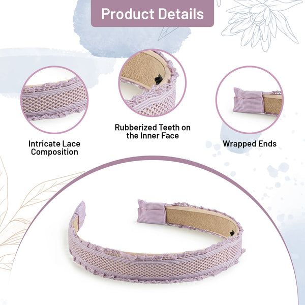 Halo Luxe Mae Lattice Lace Headband - Lavender