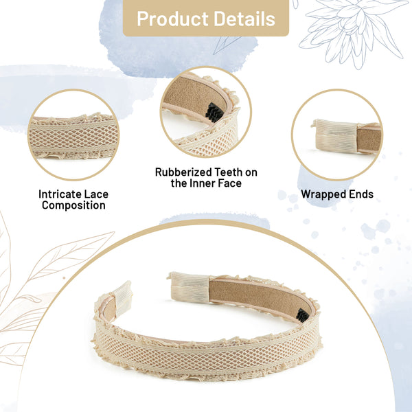 Halo Luxe Mae Lattice Lace Headband - Sand