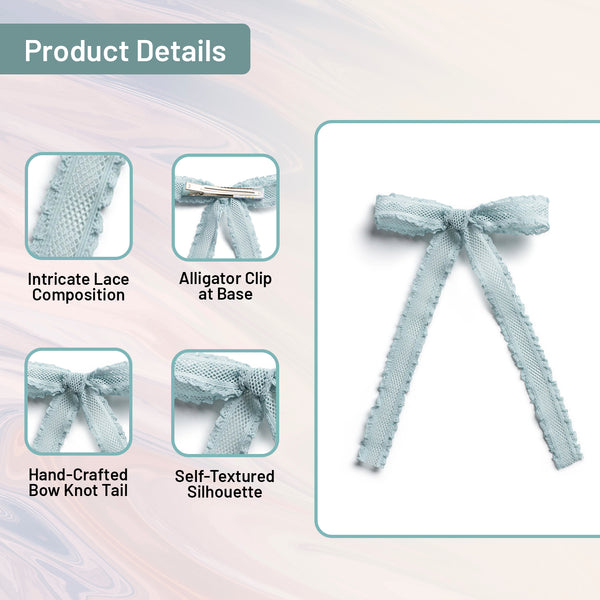 Halo Luxe Mae Lattice Lace Long Tail Clip - Powder Blue