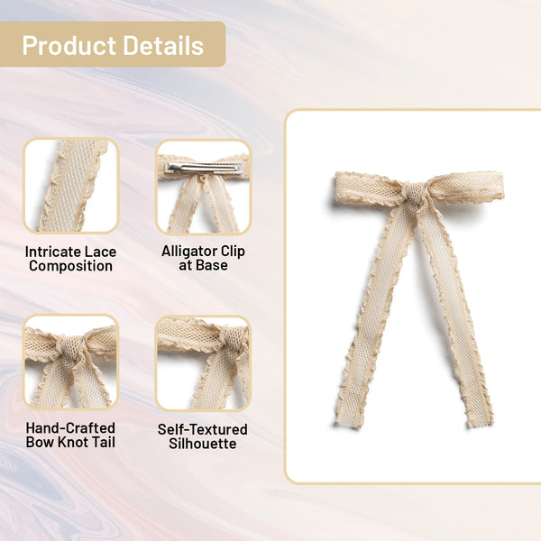 Halo Luxe Mae Lattice Lace Long Tail Clip - Sand