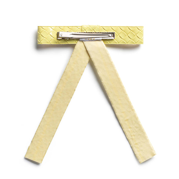Halo Luxe Poppy Braided Woven Patent Clip - Lemon