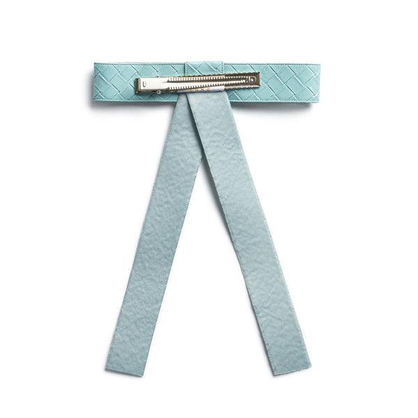 Halo Luxe Poppy Braided Woven Patent Clip - Powder Blue