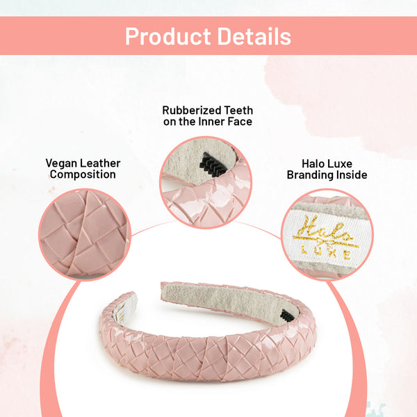 Halo Luxe Poppy Braided Woven Patent Headband - Ballet Slipper