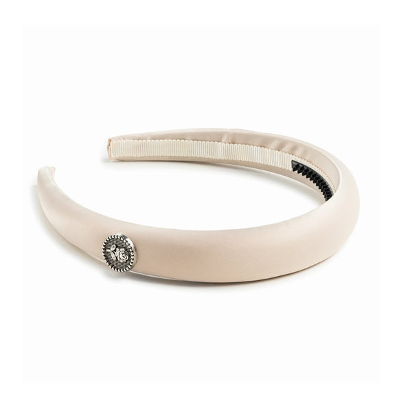 Halo Luxe Rosa Vintage Satin Headband - Champagne