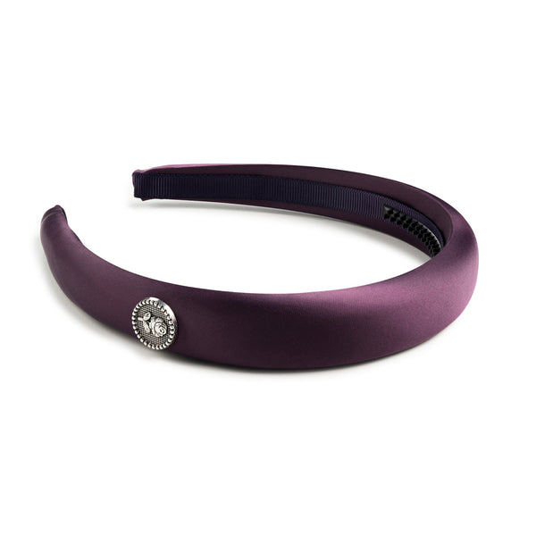 Halo Luxe Rosa Vintage Satin Headband - Plum
