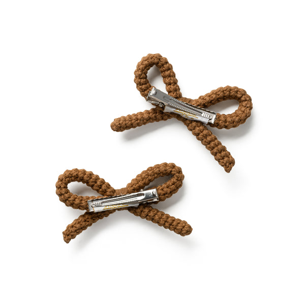 Halo Luxe Juliana Textured Knit Double Clip - Brown