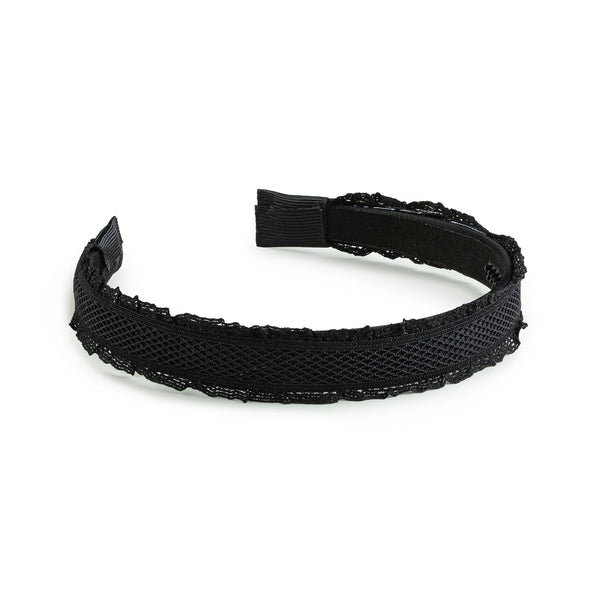 Halo Luxe Mae Lattice Lace Headband - Black