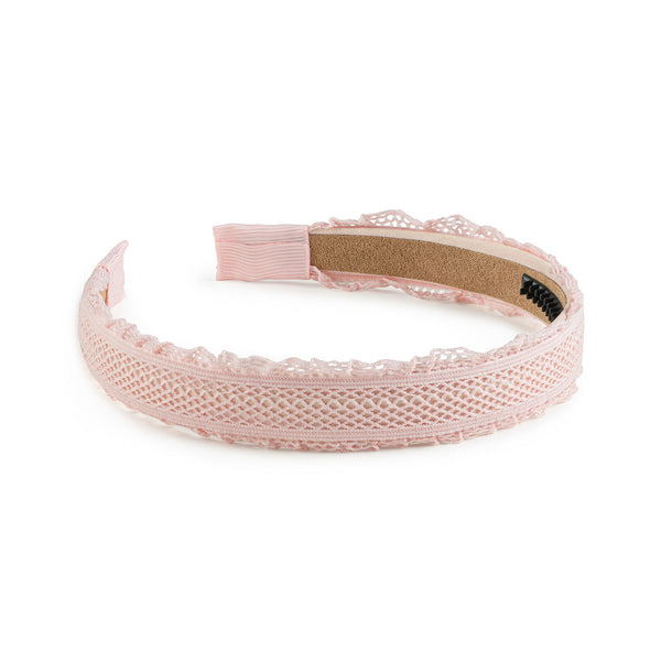 Halo Luxe Mae Lattice Lace Headband - Ballet Slipper