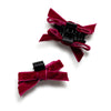 Halo Luxe Laura Velvet Bow Mini Claw Clip Set - Wine
