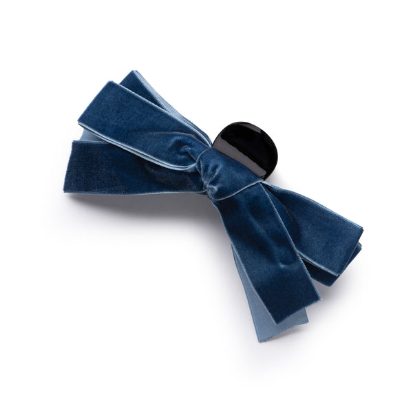 Halo Luxe Laura Velvet Bow Large Claw Clip - Navy