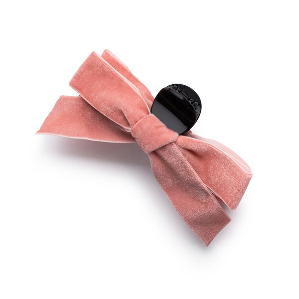 Halo Luxe Laura Velvet Bow Large Claw Clip - Pink