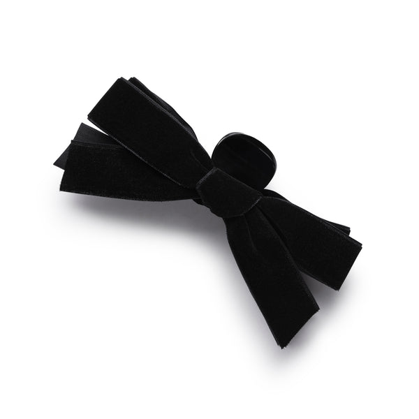 Halo Luxe Laura Velvet Bow Large Claw Clip - Black
