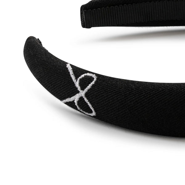 Marshmallow Signature Bow Logo Padded Headband - Black