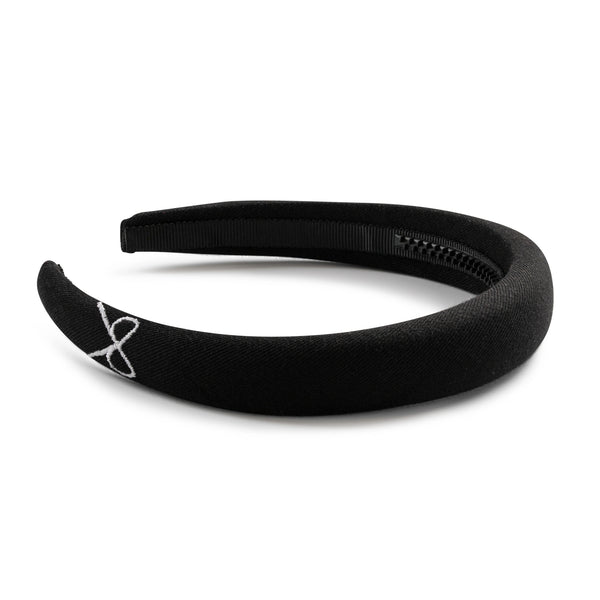 Halo Luxe Marshmallow Signature Bow Logo Padded Headband - Black
